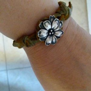 James Avery Flower Leather Bracelet